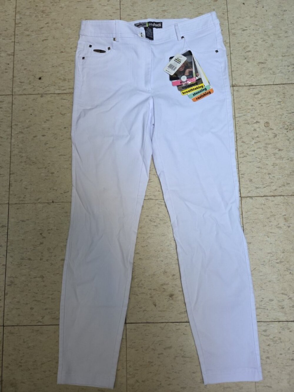 JAMIE SADOCK Golf Pants Stretch Silver Hardware White Size 6 NWT Brand New